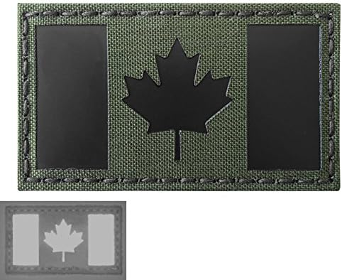 ОД Зелен инфрацрвен IR Канада знаме 3,5x2 маслиново драб Ифф тактички морал кука лепенка