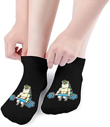 Теретана Еднорог Кревање Тегови Чорапи До Глужд Ниско Исечени Атлетски Чорапи За Трчање За Мажи И Жени