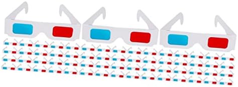 Mobestech 120 Парчиња Хартија 3D Очила За Еднократна Употреба 3D Филмови Очила Анаглиф Хартија Анаглиф Очила Црвена Сина 3D