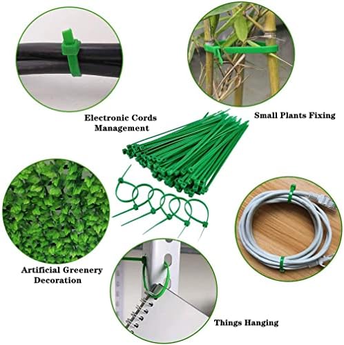 ТУЗАЗО 1000 ПАРЧИЊА Зелени Патент Врски За Растенија 4 Пластични Силни Тешки Најлонски Самозаклучувачки Лесни Кабелски Врски 18 Килограми