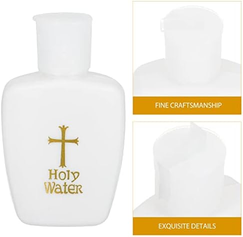 Sewroro 4pcs шишиња со светла вода што може да се полни со вкрстен дизајн католички христијанско светло шише за крштевање за крштевање