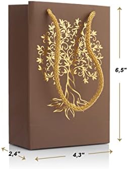Lucce дрво за ангажман на дрво со мала хартија за торби за подароци - Ефект на златно огледало дрво на животна шема рустикална