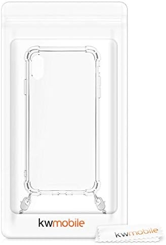 KWMobile Case компатибилен со Apple iPhone X - Crossbody Case Clear Transparents TPU Телефонски капак со метален ланци - транспарентен/сребро