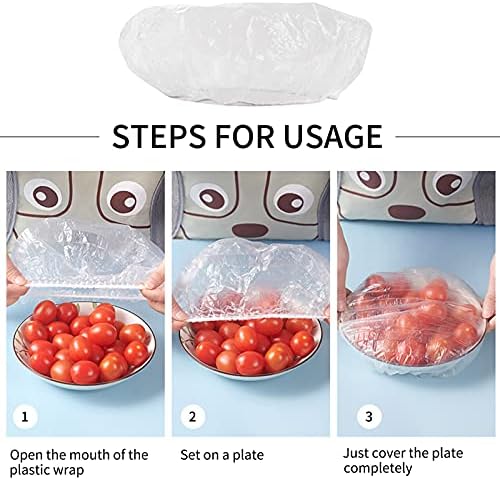 FYY Свежо Чување Торба, [100 Пакет] Пластични Запечатување Кеси Храна Покритие, Универзална Водат Прилагодливи Сад Капаци За Зачувување