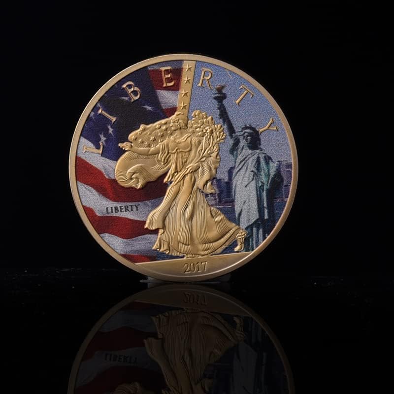 2017 Сад Вашингтон Статуа На Слободата Позлатен Медал Странски Монети Обоени Златни И Сребрени Монети