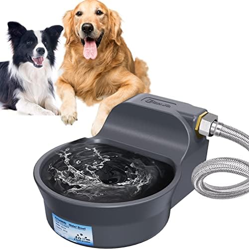 Автоматски дистрибутер за вода за вода за кучиња 70oz диспензерот за вода за кучиња 2L вода за вода вклопување 3/4in Машки конектор Надворешен сад за автоматска вода вкл