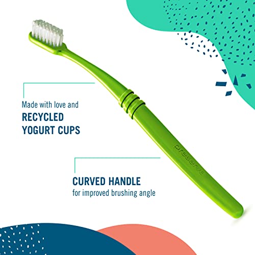 Зачувајте ги еко -пријателските четки за заби, направени во САД од рециклирана пластика, меки влакната, боите се разликуваат, 6 брои