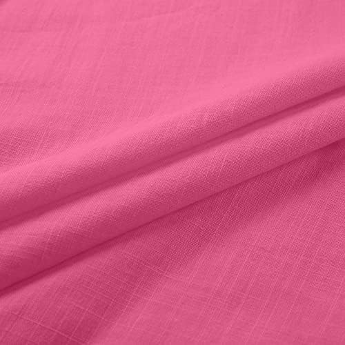 Женска Летна ленена маица лесна Врат На Екипажот 3/4 Ракави Маички Блузи Обични Лабави Обични Кошули Со Блуза