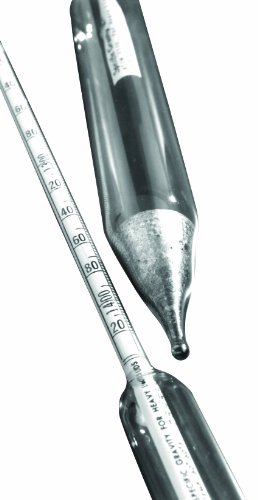 Томас Дурац Специфична гравитациска обична форма хидрометар, полесен од вода, 0,800 до 0,900 опсег, должина од 165 мм