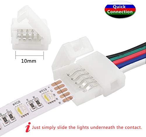 5 пински RGBW LED ленти за светла Конектори 10мм сет, AWSOM RGBW ленти за ленти 5 пинови, приклучоци за жица од 10мм LED лента