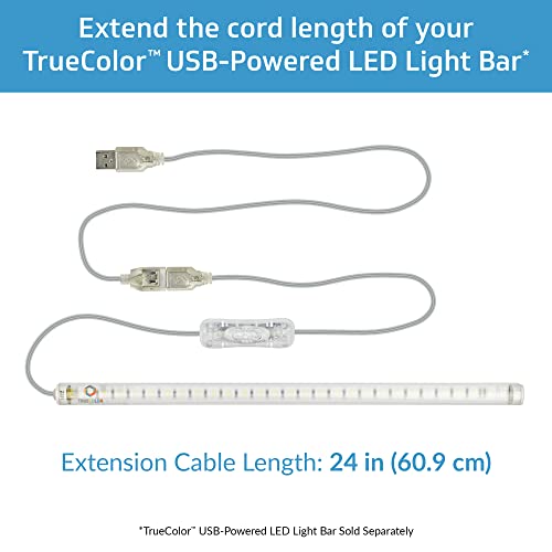 CleanLife TrueColor USB продолжено кабел - USB -A Meal и Female Cable Extender компатибилен со LED -светлосна лента со USB -напојување