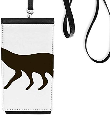 Црн волк животински портрет Телефонски чанта чанта што виси мобилна торбичка црн џеб