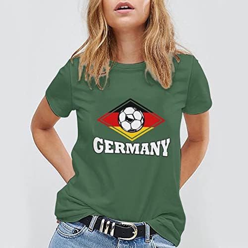 Германија фудбал Фудбал Фудбал Круг Вратот Краток Ракав Маици Мека Графички Печати Мета Лето Врвот за Мажи &Засилувач; Жените