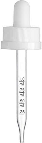 Калибрирани стаклени капаци за оска на оска за удобно оска за шише од 1 мл/ 30 мл, бело, завршување на вратот од 20-400