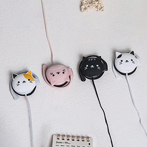 Qearfun Cat Earbuds за деца со куки за уши, каваки жици над слушалки за ушни слушалки подароци за девојчиња од училишта и момчиња