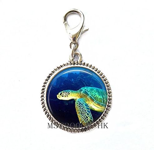 Подвлечен патент на морската желка Повлечете наутички накит морски живот океански плажа стаклена купола јастог, затворен патент, извлечен
