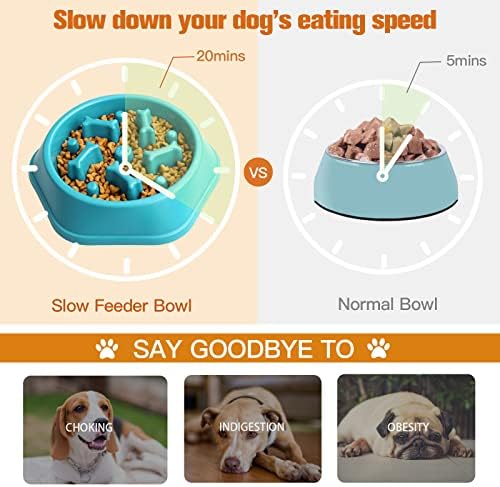 Upsky бавен фидер кучиња сад анти-кревање побавно хранење кучиња загатка сад, интерактивна подуена стоп кучиња храна садови
