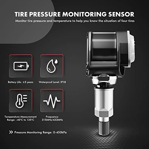 Сензор за мониторинг на системот за мониторинг на притисок во гумите А-Премиум компатибилен со Mercedes-Benz E300 E350 E400 E400