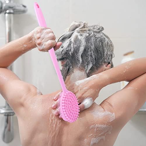 Doitool силиконски тело чистач на силиконски чистачи за бања, четка за када, поставена со четка за туширање, грб на грб за бања и ексфолијација