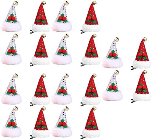 НОЛИТОЈ 20 парчиња Детски Клипови Божиќен Празник Случајни Мали Деца За Декори Капа Барети Сјај Барет со Божиќни Шамии Материјали Шноли Украсни