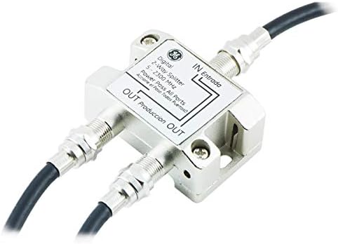 GE Digital двонасочен коаксијален кабелски сплитер, конектори со F-тип, опсег од 5-2300 MHz, лесна инсталација, работи со ТВ, кабелска кутија,