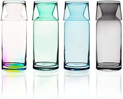 Voss Living - Вода во вода Карафе и стакло, 23,6 мл - стаклена вода стомна - ноќна вода карафе и стакло - сет за миење на устата