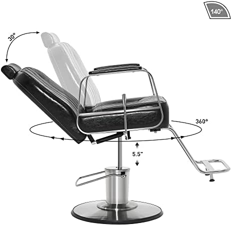 Стол за столче за салони Барберпуб за стилист за коса, хидрауличен стол за стилизирање на бербер, опрема за убавина за убавина 8548