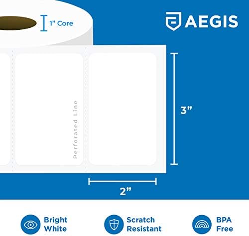 Агис лепила - 3 x 2 Директни термички етикети за испорака, поштарина, перфорирани и компатибилни со Rollo, Zebra и други печатачи на десктоп