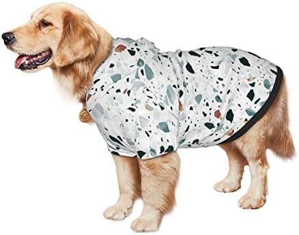 Терацо мермер пастелно печатено џемпер со качулка, погодна за средни и големи кучиња
