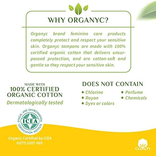 Органски Сертифицирани Органски Памучни Тампони, Растителен Еко-Апликатор, Нормален Проток + Секојдневни Ултра Тенки Облоги За Гаќи