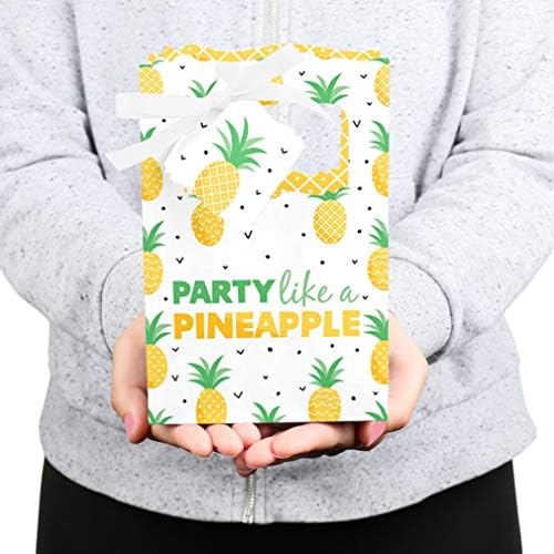 Голема точка на среќа Тропски ананас - кутии за фаворизирање на летни забави - сет од 12