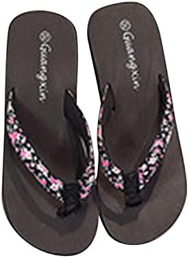 Платформа флип-апостолки за жени Симпатична цветна клин меморија пена удобна бујна слајдови се лизгаат на платформи за чевли што не се лизгаат
