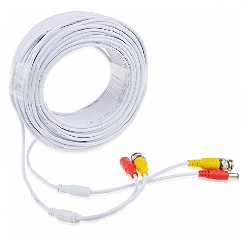 SLLEA 25FT WHITE BNC Видео моќна жица за замена на кабелот за жица за LW16106W LHD88 LW422W Кабел за камера