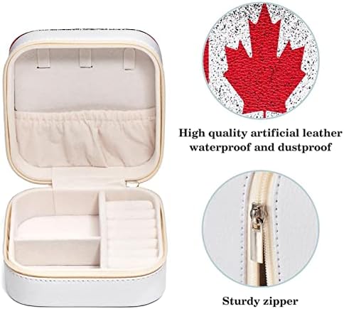 Кутија За Накит За патување Канада Знаме Јавор Лист Стп Кожа Мал Организатор На Накит, Пренослив Држач За Складирање На Екранот За Патување
