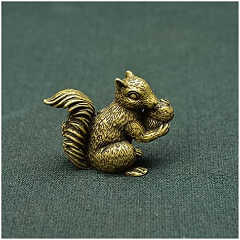 Антички бронзена мала верверица украс цврста бакарна статуа фигурини месинг верверички ореви чај чај миленичиња држач за внатрешни