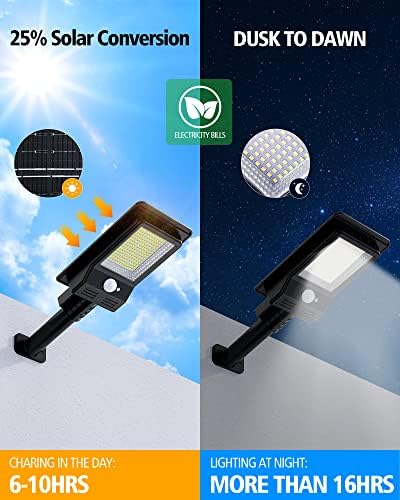 Светла сензор за соларно движење 2 пакувања за надвор од олук задниот двор + соларни затворени светла со далечински управувач за барака белведер