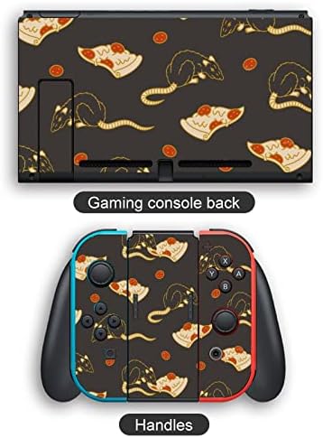 Налепници за декорации за пица и стаорци ја покриваат заштитната плоча на кожата за Nintendo Switch