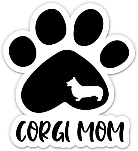 Налепница за мама на Корги - налепница за лаптоп 3 - водоотпорен винил за автомобил, телефон, шише со вода - кучиња Корги мама мама