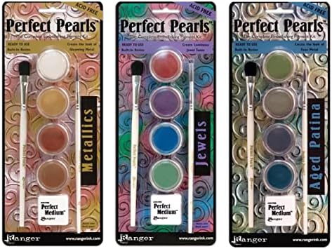 Ranger Perfect Pearls Kit 1 Metallics, Kit 2 накит и 3 стари патина, пакет на предмети