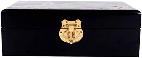 Кутија За Накит WYFDC - Дрвена Кутија За Накит Проѕирно Дрво Двојно Складирање Со Кутија За Складирање Огледало Јазол Свадбена Кутија