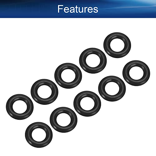 Bettomshin 50pcs флуор гума О-прстени 0,39 x0.24 x0.07 црна метрика запечатување на запечатување за запечатување за водоводни и пневматски