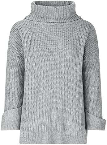 Womenените солиден џемпер од џемпер Туника на врвови жени зимски долг ракав плетена скокач лабава удобна пулвер маичка