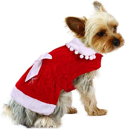Божиќно куче кралица, Божиќна костум, прилагодлив Дедо Мраз, миленичиња здолниште фустан за мали кучиња, кутриња, мачки, големи