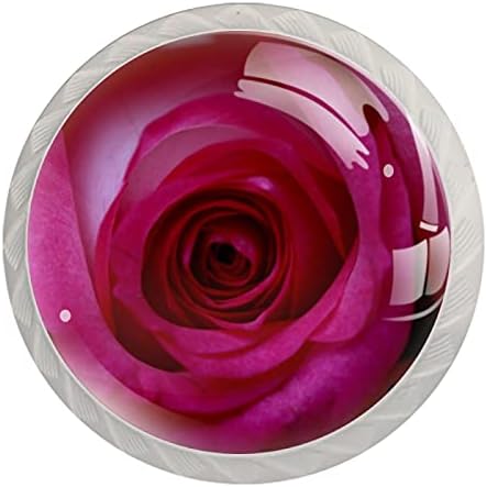 Пакет Tbouobt 4 - Копчиња за хардвер, копчиња за плакари и фиоки, рачки за фустани на фарма, розова роза цвет