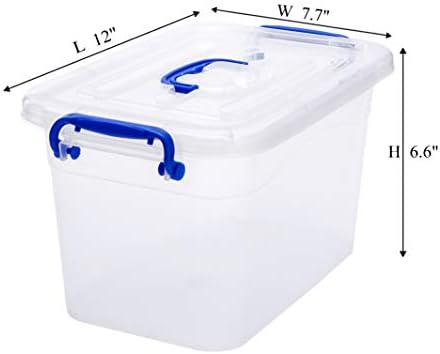 ЖЕНФАН 6-Пакувајте Јасна Кутија За Складирање 7 Литри, Пластични Канти За Брави за Складирање Со Рачка 6,5 Литри