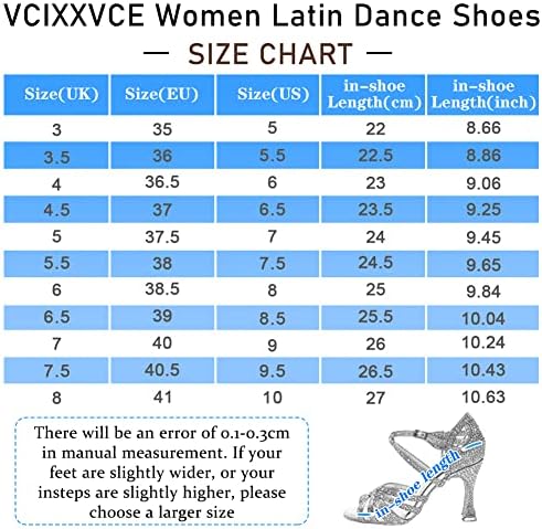 VCIXXVCE жени професионални чевли за латински танцуваат отворени пети салса салса вежбајте чевли за танцување перформанси