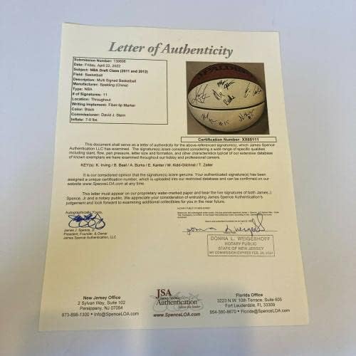 Кири Ирвинг дебитант 2011 НБА Нацрт -класа Мулти потпишана кошарка JSA COA - Автограмирани кошарка