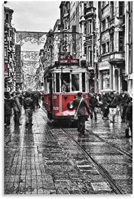 Уметнички постер Истанбул црно-бел фото постер печатење подарок платно слика платно сликарство wallидна уметност постер за дневна соба за дневна