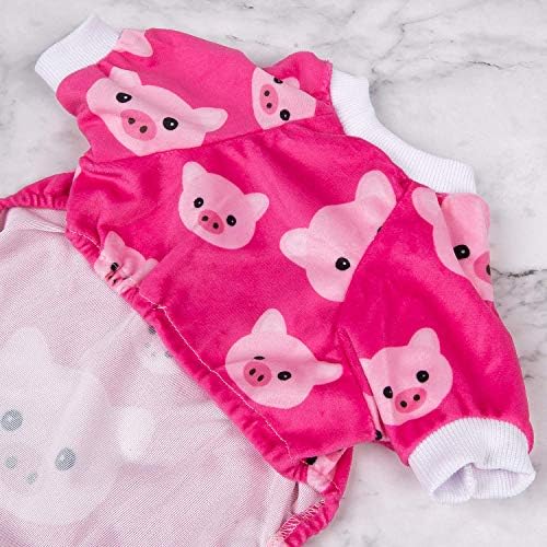 Симпатична розова свиња кучиња пижами симпатична облека за мачки миленичиња PJS Onyie, мали p46s