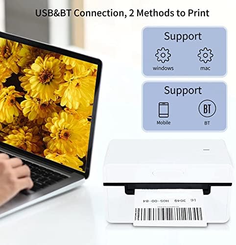 Печатач за термичка етикета на десктоп ZSEDP за 4x6 Производител на етикета за испорака на пакет 180мм/s USB BT Thermal Printer Printer